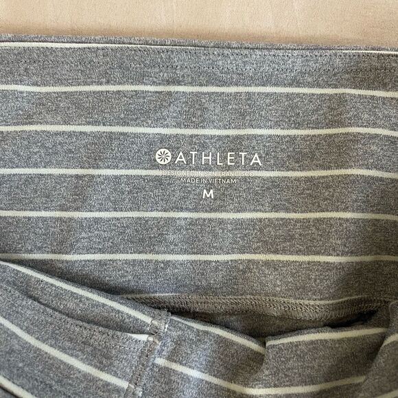 Athleta High Rise Chaturanga Heather Stripe Grey Tight Leggings Size Medium - Picture 3 of 8